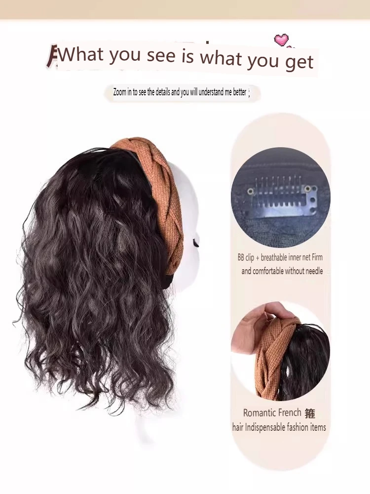 synthetic corn wave headband wig half wig women hair accessorties hairpieces add hair volum hair length thumbnail 3