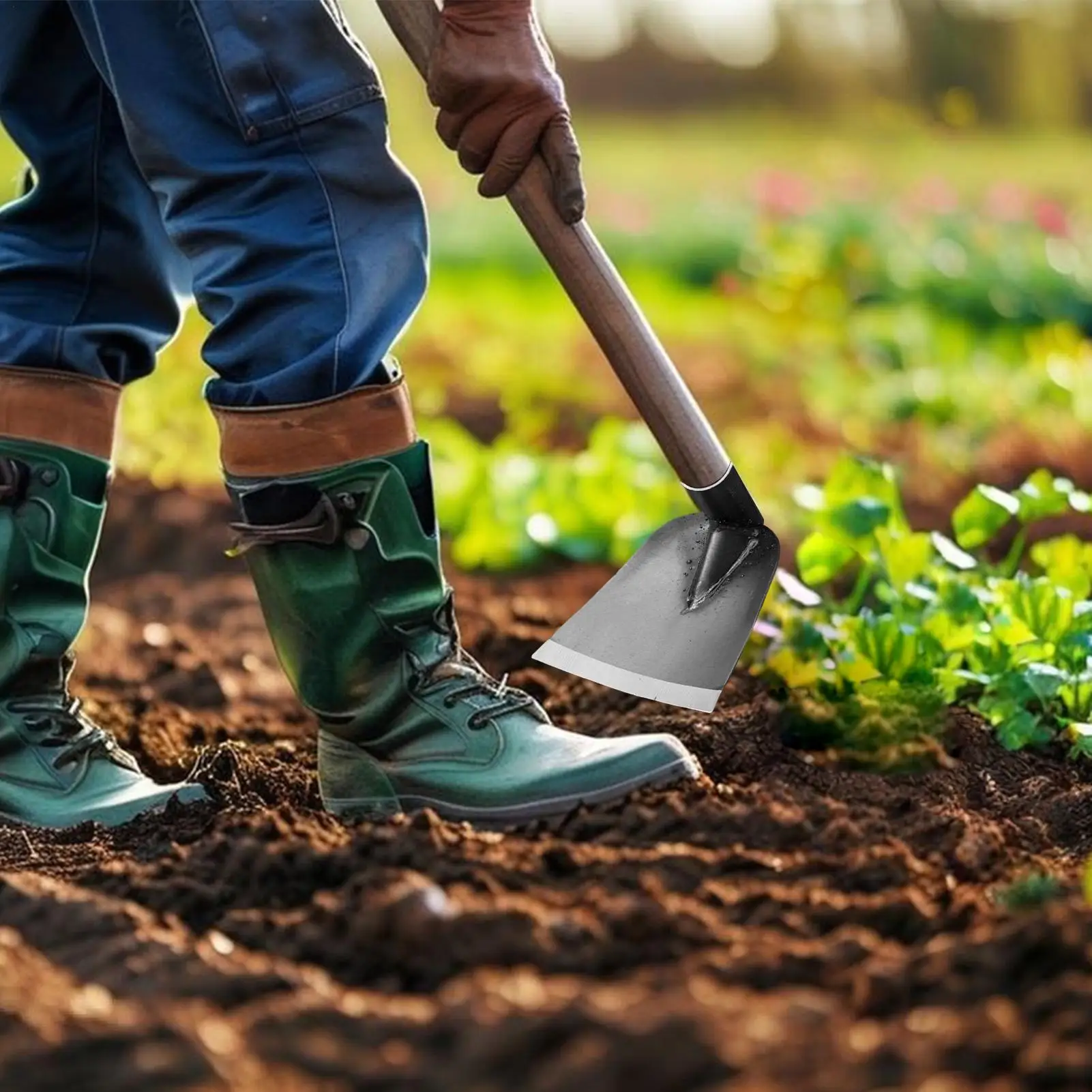 Weeding Hoe Digging Soil Durable Hoe Agricultural Hoe Household Outdoor Farming Tools for Planting Vegetables Flowers Loose lan thumbnail 2