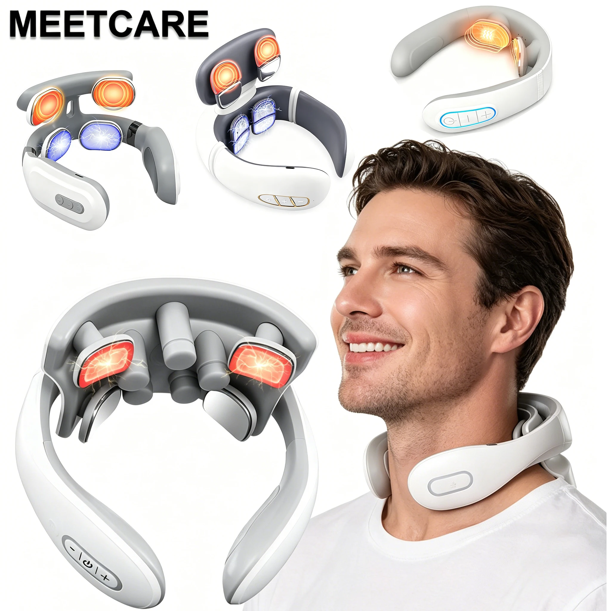 TENS Pulse Back Neck Massage 4 Models EMS Electric Smart Shoulder Cervical Massager Relaxation Muscle Beating Health Care Tool