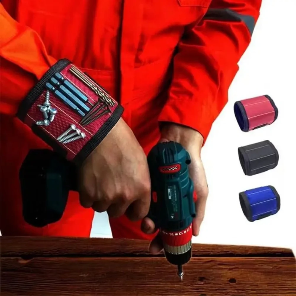 Magnetic Wristband Powerful Magnet Tool Wrist Pouch Holding Screws Nails Bits for Workshop Electrician Repair thumbnail 5