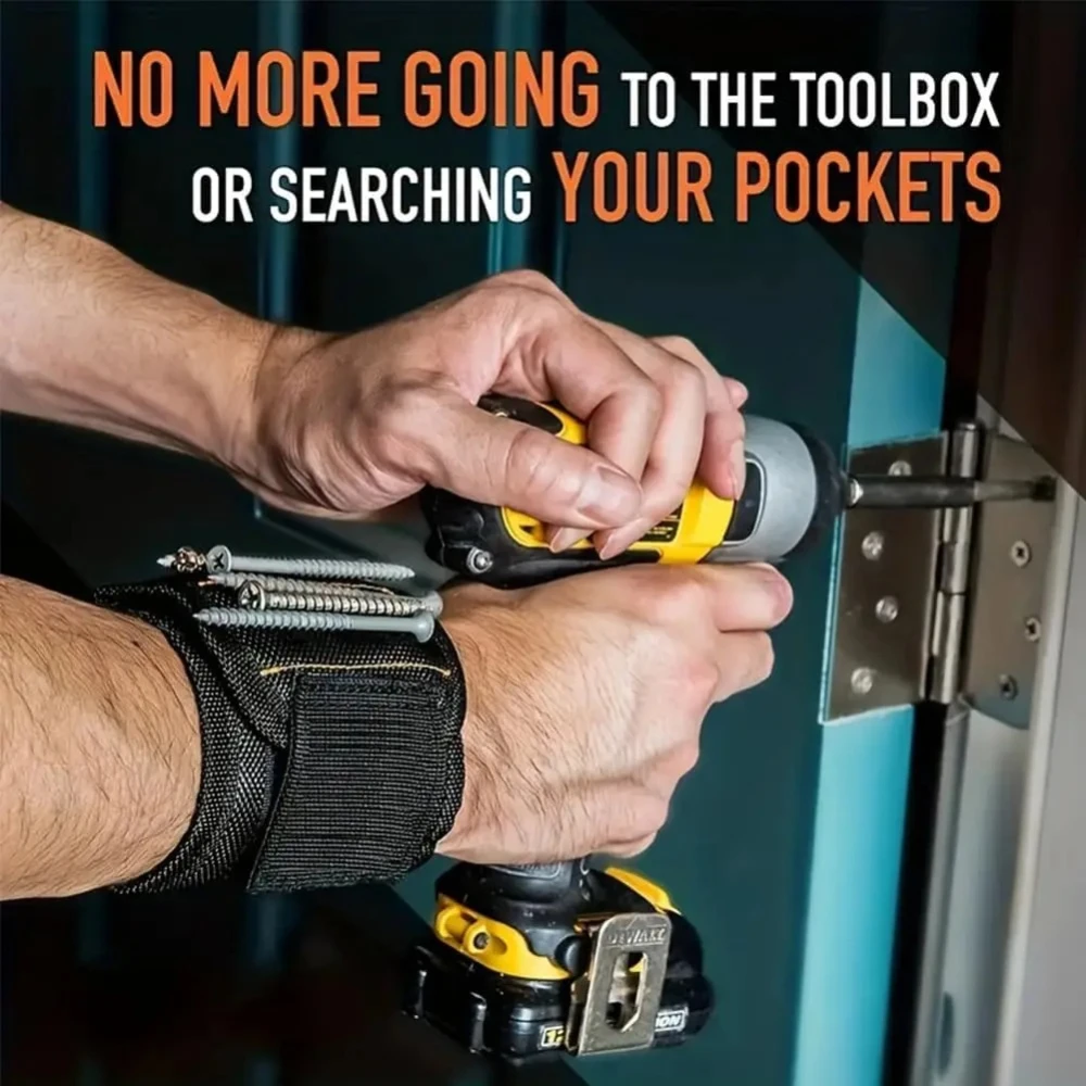 Magnetic Wristband Powerful Magnet Tool Wrist Pouch Holding Screws Nails Bits for Workshop Electrician Repair thumbnail 4