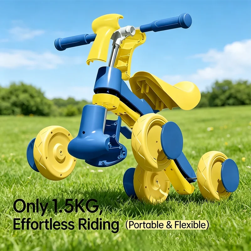 Baby Balance Bike Ages 1-5 4-Wheel Silent Glider Walker Toy Toddler Training Ride-On with Safety Wheels Anti-tip Indoor Outdoor thumbnail 6