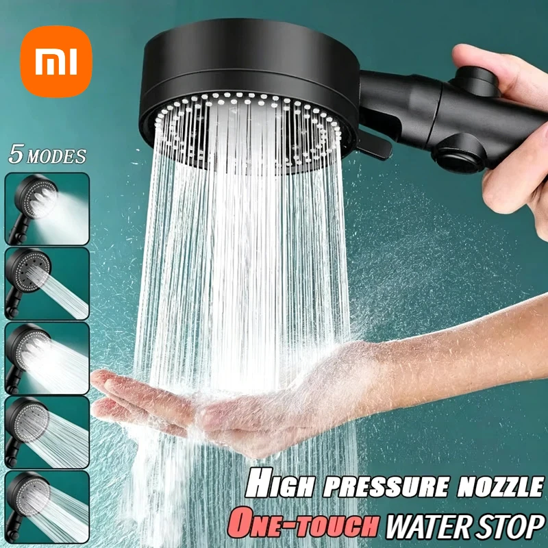 Xiaomi Shower Head Adjustable High Pressure Showerhead Handheld Spray 5 Modes Water Saving Hangable Bathroom Accessories 2026