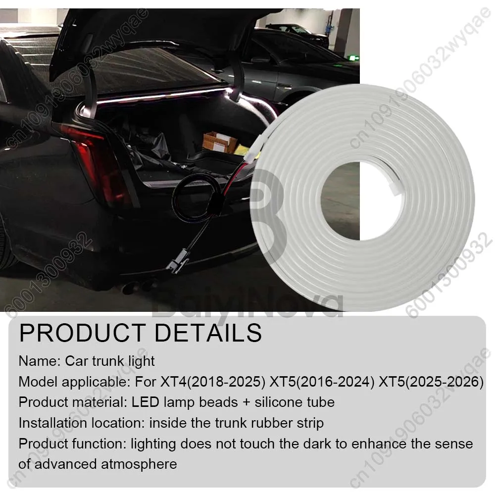Customized For Cadillac XT4 XT5 OPTIQ LYRIQ GT4 Car trunk light, Plug & play Tailgate LED atmosphere light,Car decor accessories thumbnail 6