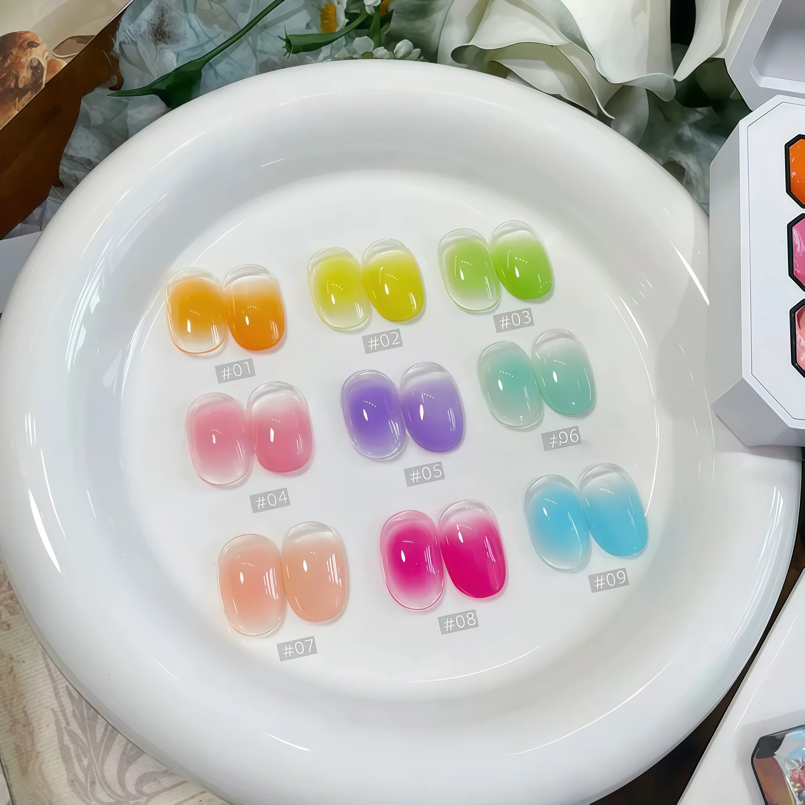 1pc 9-color solid nail polish pat gel painting gradient bright glue nail art creation decoration salon UV&LED DIY summer popular thumbnail 4