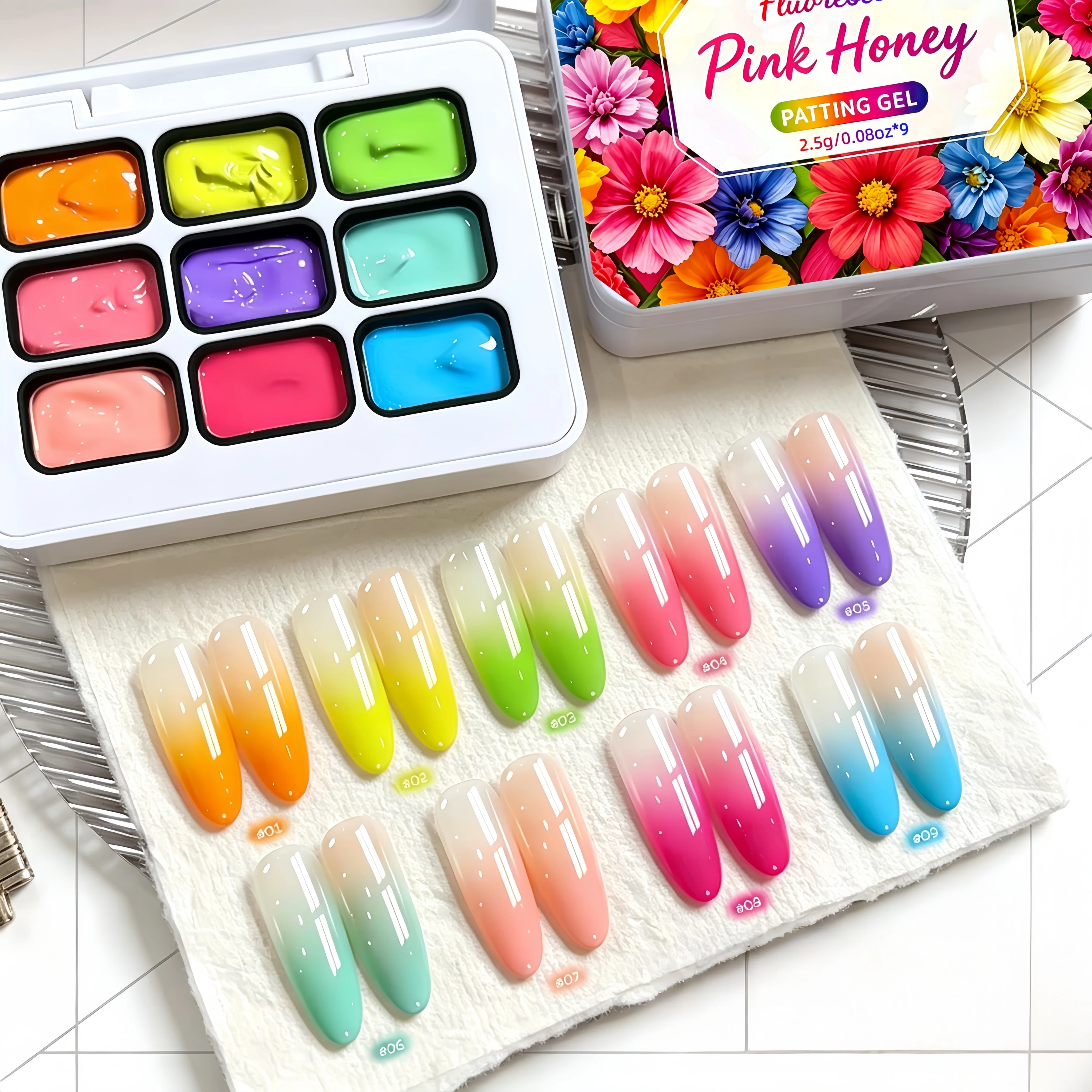 1pc 9-color solid nail polish pat gel painting gradient bright glue nail art creation decoration salon UV&LED DIY summer popular thumbnail 5