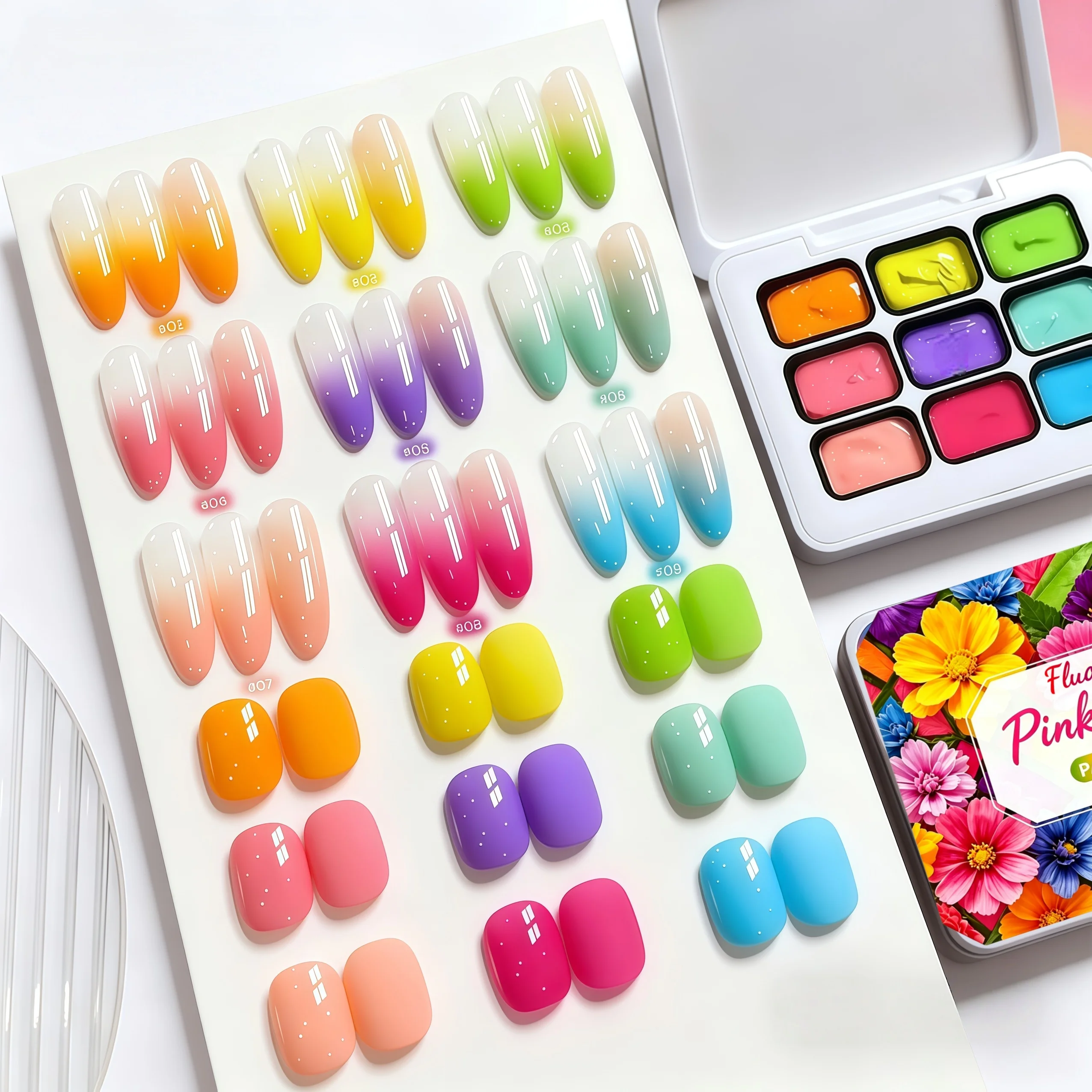 1pc 9-color solid nail polish pat gel painting gradient bright glue nail art creation decoration salon UV&LED DIY summer popular thumbnail 3