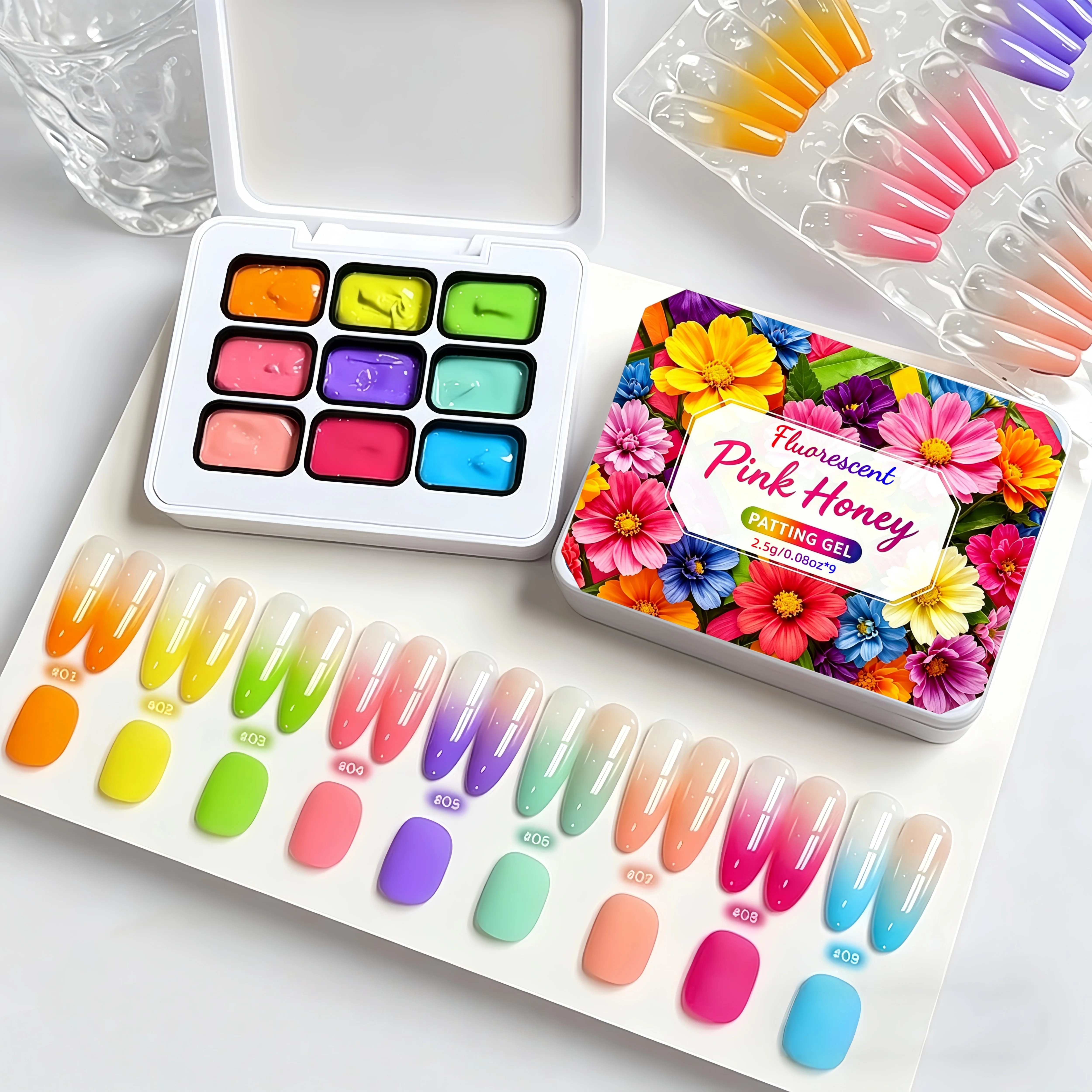 1pc 9-color solid nail polish pat gel painting gradient bright glue nail art creation decoration salon UV&LED DIY summer popular