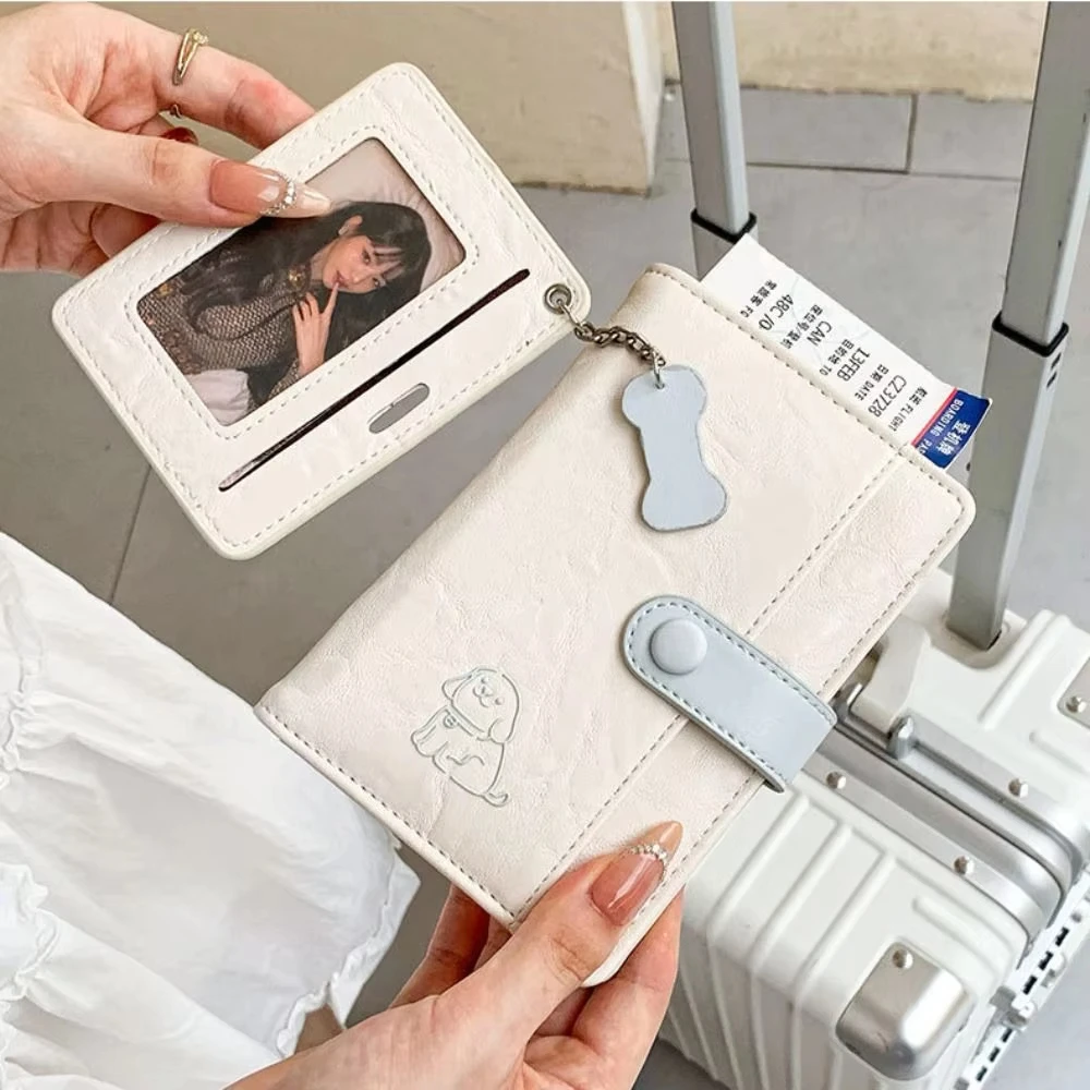 Creative Card Holder Cute Dog Passport Bag Travel Wallet Card Storage Protector Case PU Wear Resistant Sweet Style for women thumbnail 5