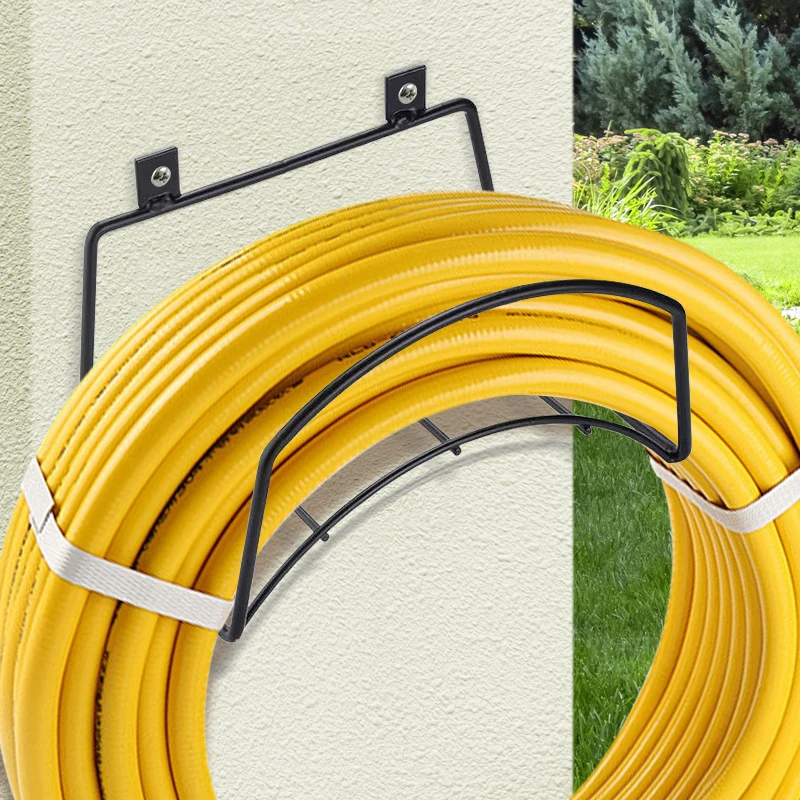 Wall Mounted Garden Hose Holder Heavy Duty Hanger Space Saving Water Pipe Storage Rack for Yard Lawn Patio with Mounting Hole thumbnail 5