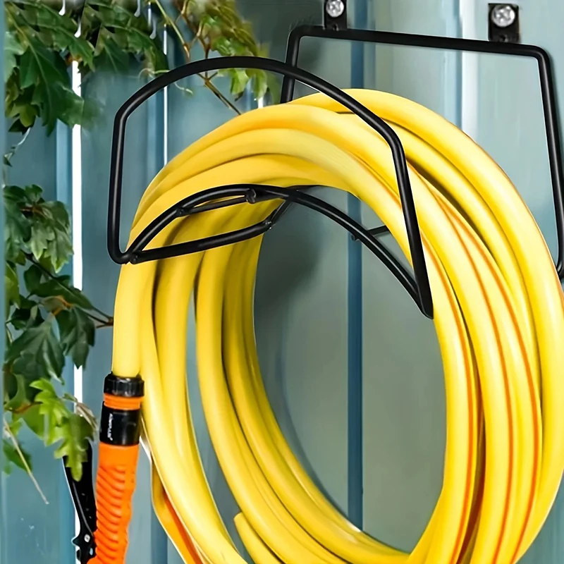 Wall Mounted Garden Hose Holder Heavy Duty Hanger Space Saving Water Pipe Storage Rack for Yard Lawn Patio with Mounting Hole thumbnail 2