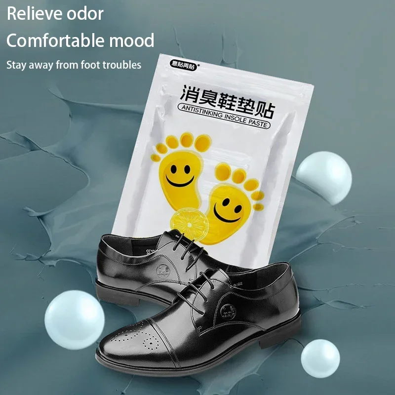 2026-10Pcs/bag Deodorant Foot Odor Prevention Foot Sweat Sports Shoes Smelly Insole Paste Lemon Fresh Shoes Deodorant Paste