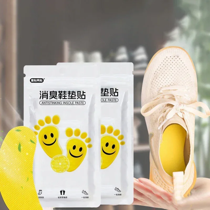 2026-10Pcs/bag Deodorant Foot Odor Prevention Foot Sweat Sports Shoes Smelly Insole Paste Lemon Fresh Shoes Deodorant Paste thumbnail 3