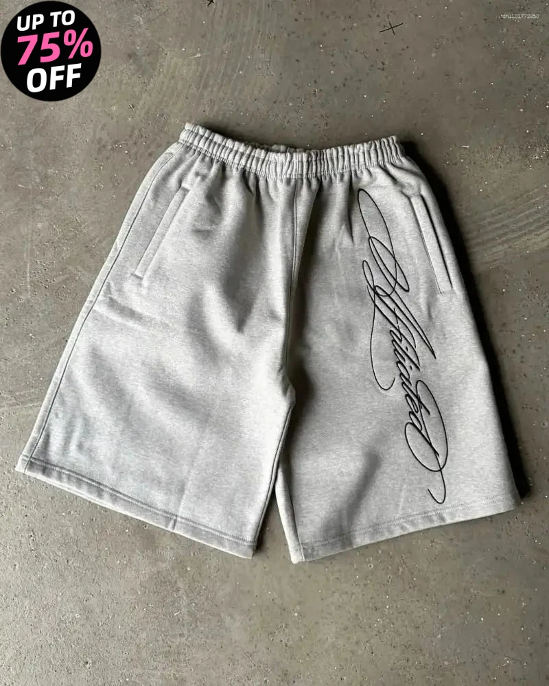 Baggy Sports Jogging Summer Casual Basketball Y2K Harajuku Street Fashion Acrylic Knit High Waist Capri Shorts for Men and Women thumbnail 2