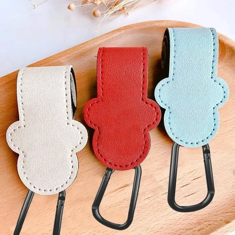 1/2/3pcs Cartoon Leather Baby Bag Stroller Hook Rotatable Cart Organizer Pram Hook Pram Rotate 360 Degree Stroller Accessories thumbnail 5