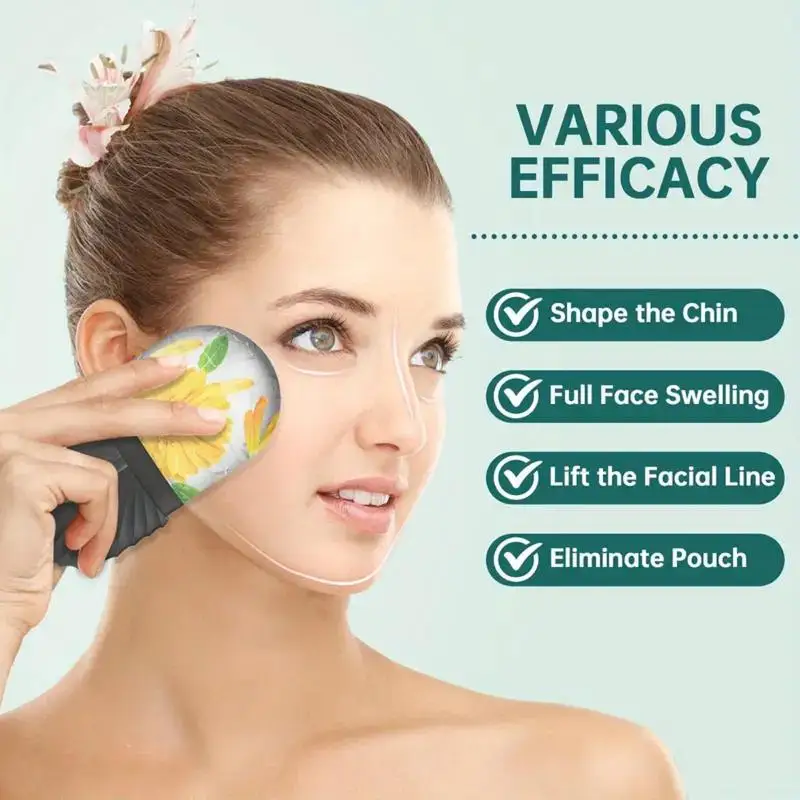 3Pcs Facial Ice Roller Gua Sha Massage Set Skin Lifting Contouring Cooling Face Beauty Massager Skincare Tool Molds thumbnail 5