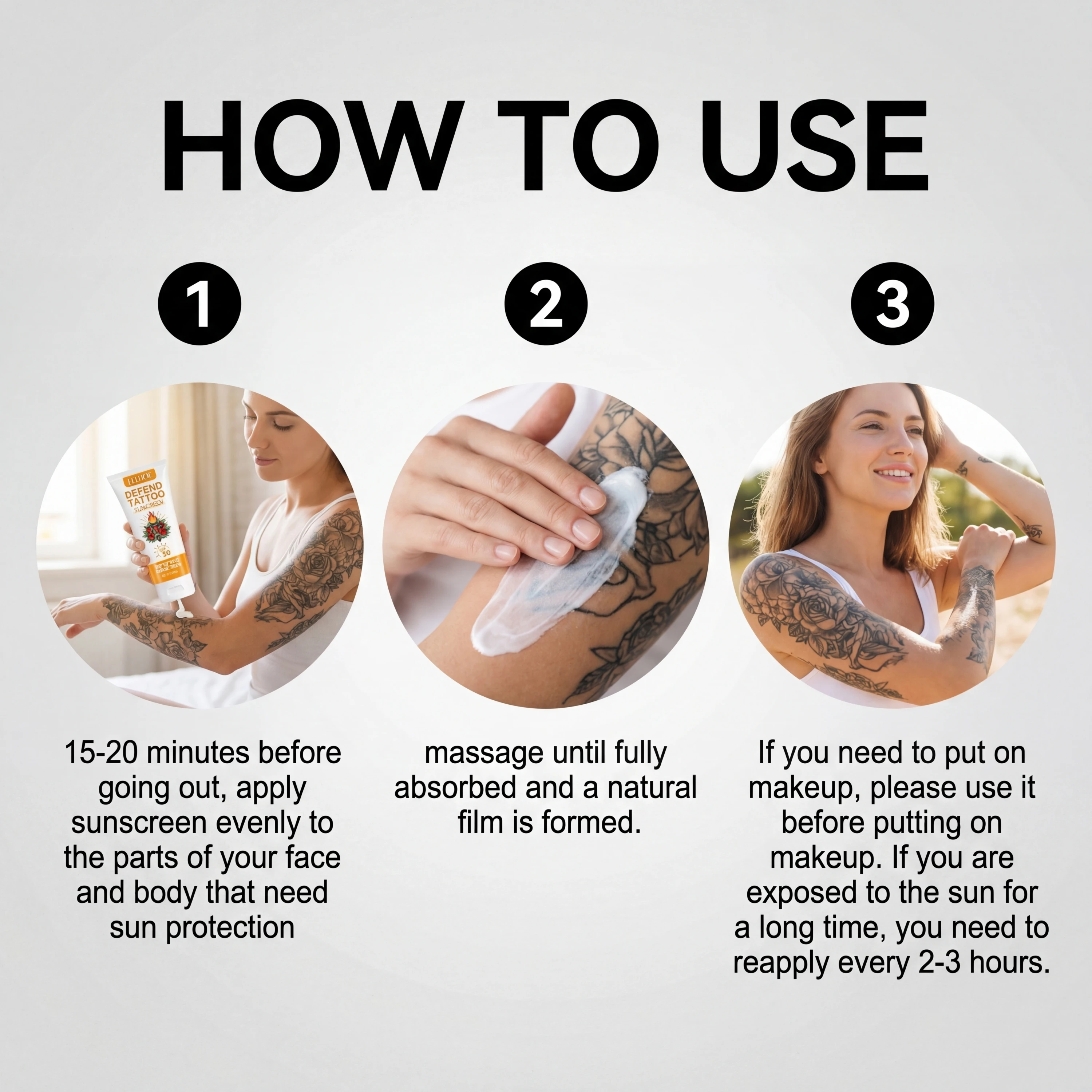 Tattoo Cream Sunscreen Spf30 Lasting Preserve Color Soothing Paste Moisturize Brighten Summer Uv Protection Sunblock Tattoo Care thumbnail 6