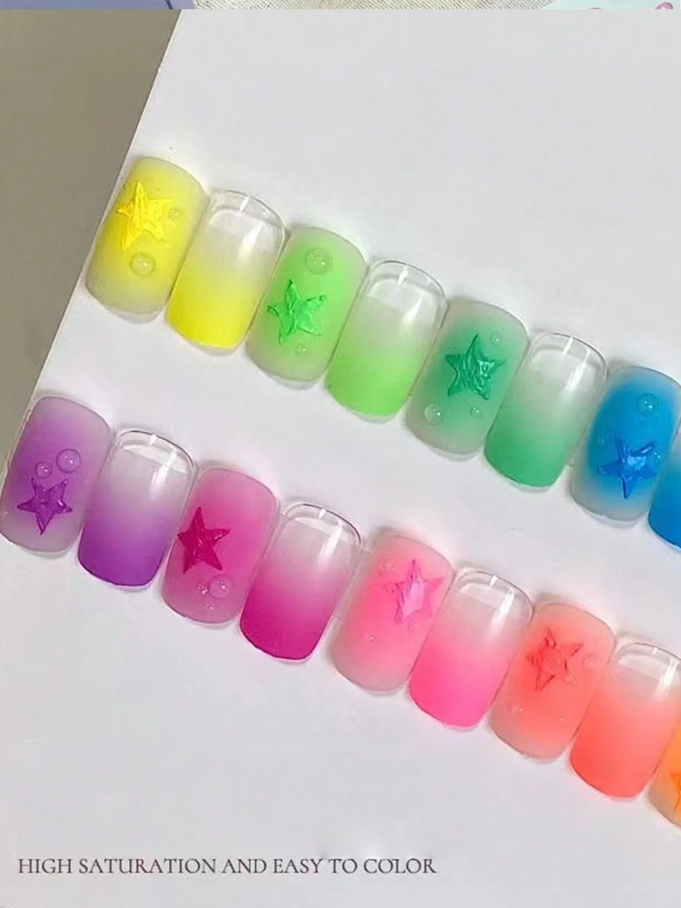 12-color fluorescent solid gel polish, gradient blush gel polish, UV nail gel, DIY nail art charm thumbnail 5