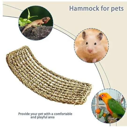 1PC Bearded Dragon Hammock Grass Cushion Pet Bed Swing Reptile Lounger for Chameleon Lizards Gecko Snakes Lguana Reptiles Geckos
