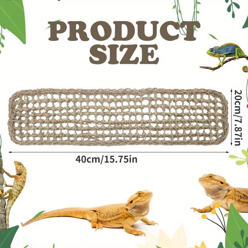 1PC Bearded Dragon Hammock Grass Cushion Pet Bed Swing Reptile Lounger for Chameleon Lizards Gecko Snakes Lguana Reptiles Geckos thumbnail 3
