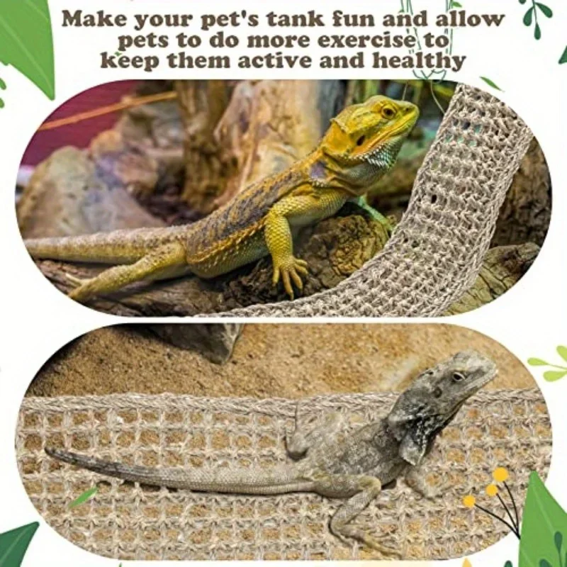 1PC Bearded Dragon Hammock Grass Cushion Pet Bed Swing Reptile Lounger for Chameleon Lizards Gecko Snakes Lguana Reptiles Geckos thumbnail 6