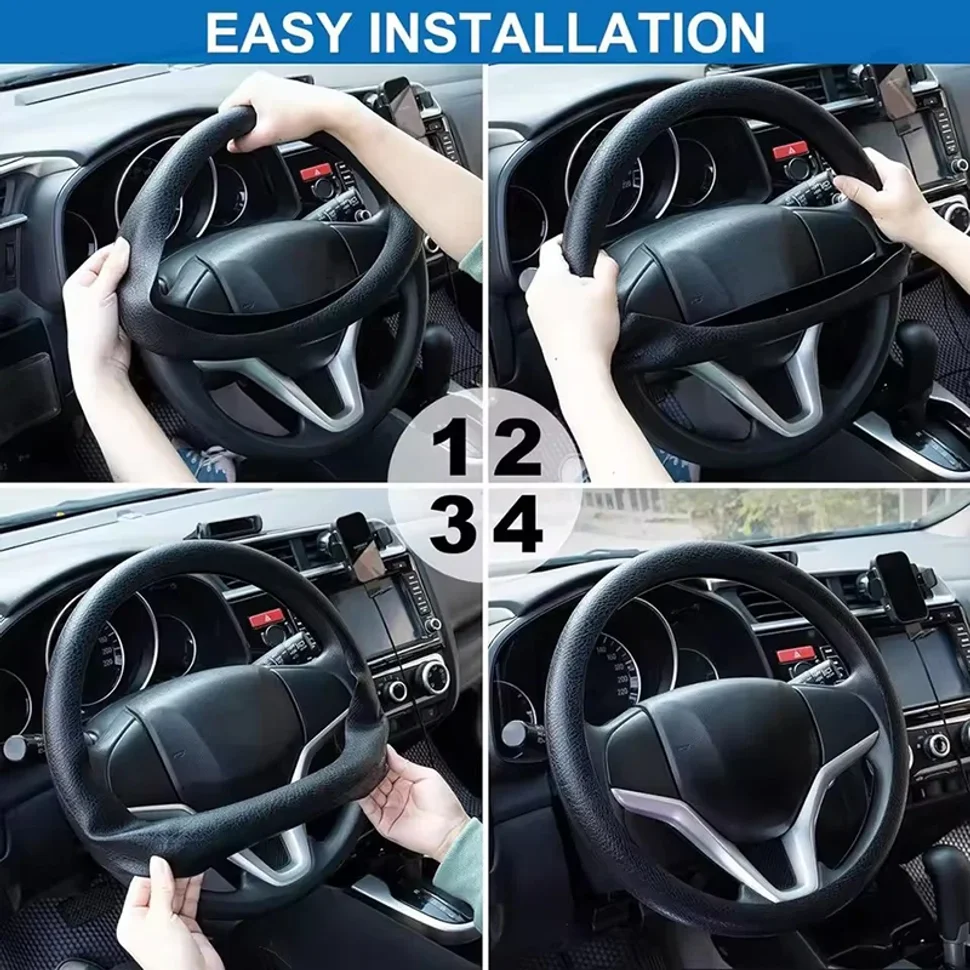 Universal Car Steering Wheel Cover Anti-slip Protective Cover Soft And Odorless Silicone Steering Car Wheel Cover Protection thumbnail 5
