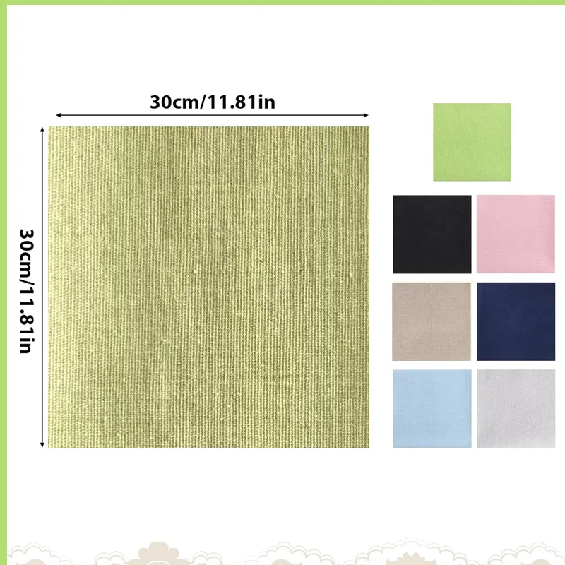7Pcs 30X30Cm Linen Embroidery Fabric, Clothing and Handicrafts, High-Density Pure Linen Fabric, Handmade DIY Embroidery Materials, Sofa Cover/Tablecloth, Suitable for Sewing, Painting, and DIY Projects thumbnail 6