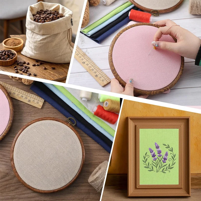 7Pcs 30X30Cm Linen Embroidery Fabric, Clothing and Handicrafts, High-Density Pure Linen Fabric, Handmade DIY Embroidery Materials, Sofa Cover/Tablecloth, Suitable for Sewing, Painting, and DIY Projects thumbnail 4