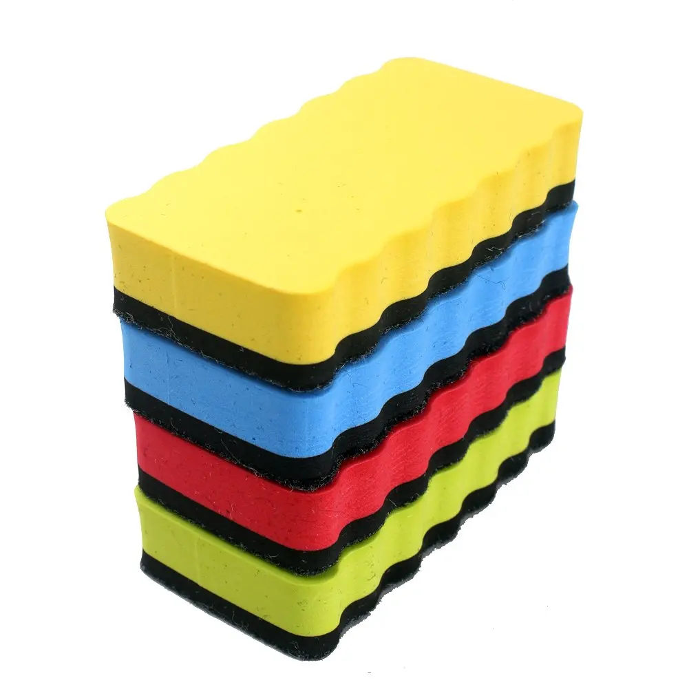 4-Piece White Magnetic Whiteboard Eraser Set, Suitable for Home, School and Office, Size: 4×2×0.78 Inches thumbnail 3