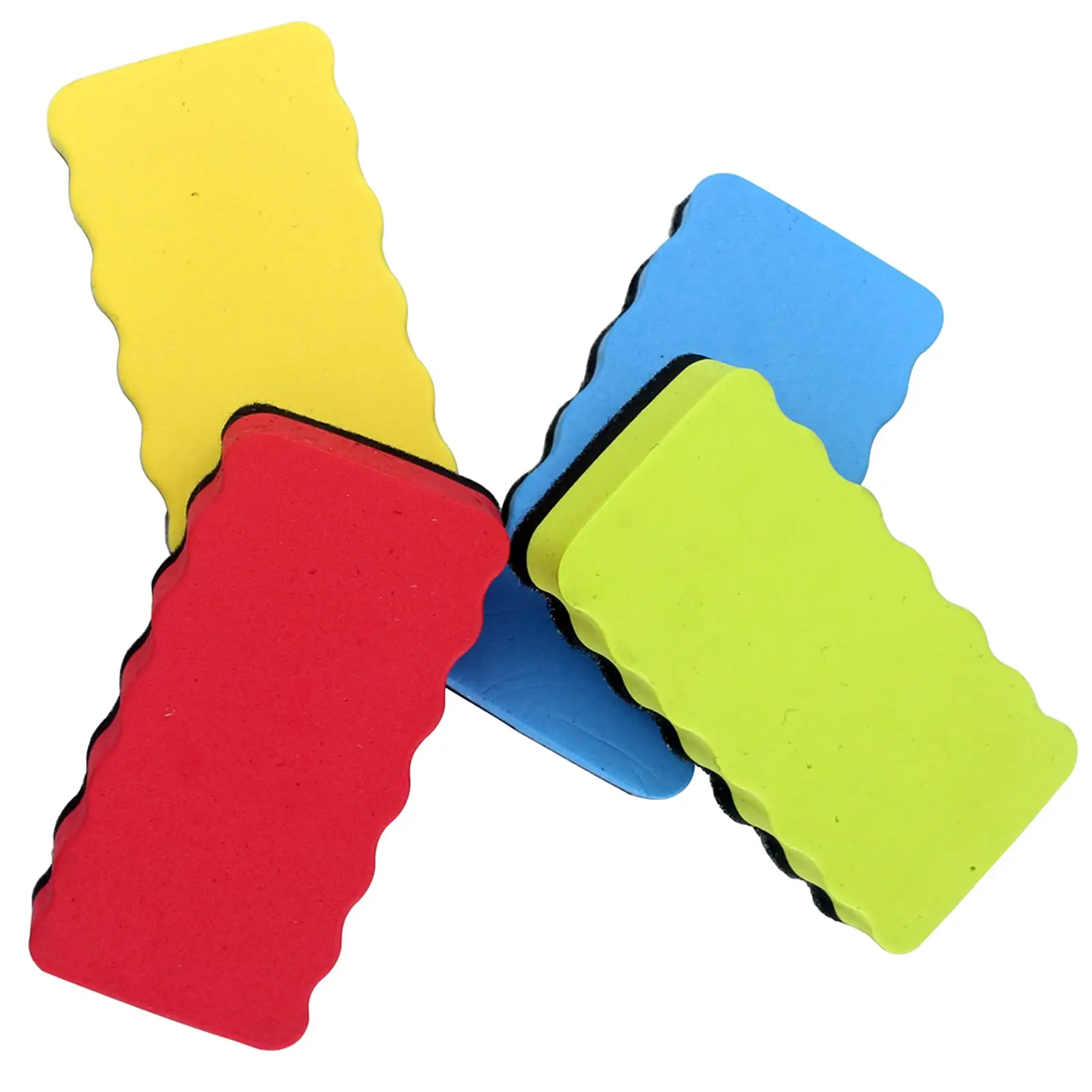 4-Piece White Magnetic Whiteboard Eraser Set, Suitable for Home, School and Office, Size: 4×2×0.78 Inches thumbnail 2