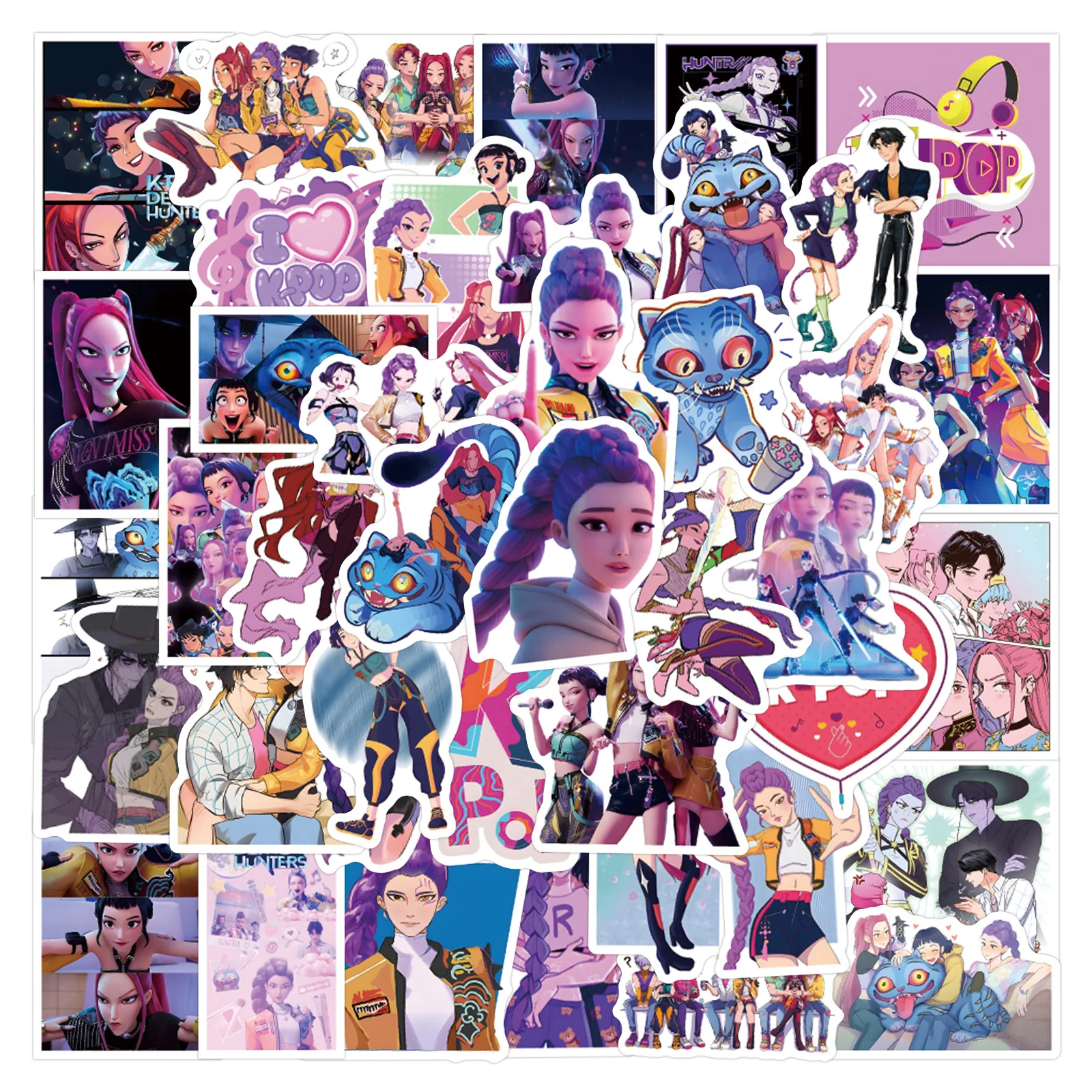 55/110pcs K-Pop Anime cartoon Stickers Animation Movie Decals DIY Laptop Car Bike Graffiti Decoration Waterproof Anime Stickers