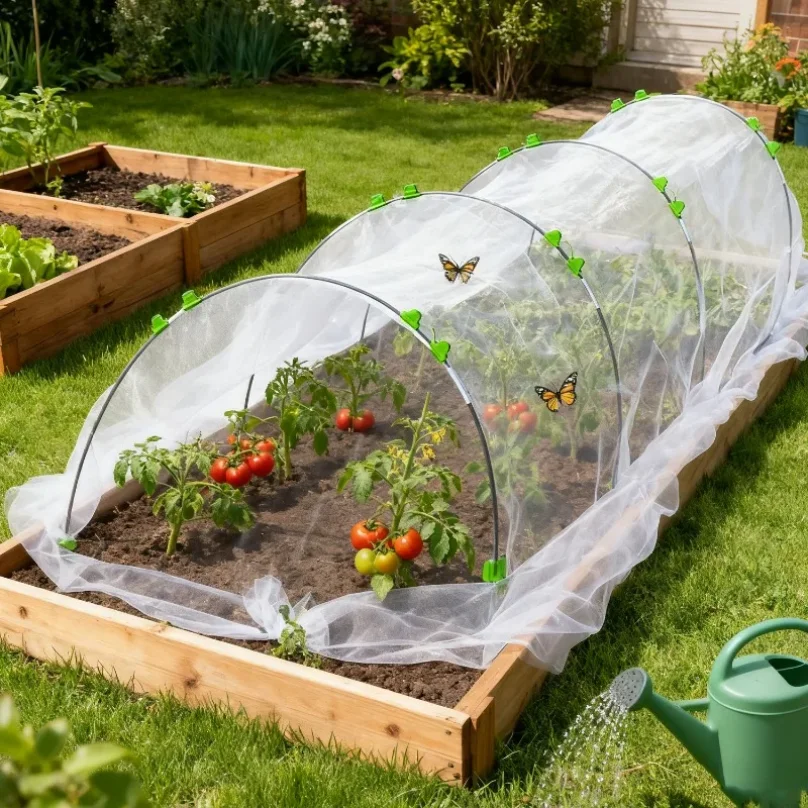 Garden Hoops Kits for Netting Tunnel Garden Hoops Greenhouse Frame Flexible Tunnel Arch Crop Protection Hoops for Raised Beds thumbnail 2