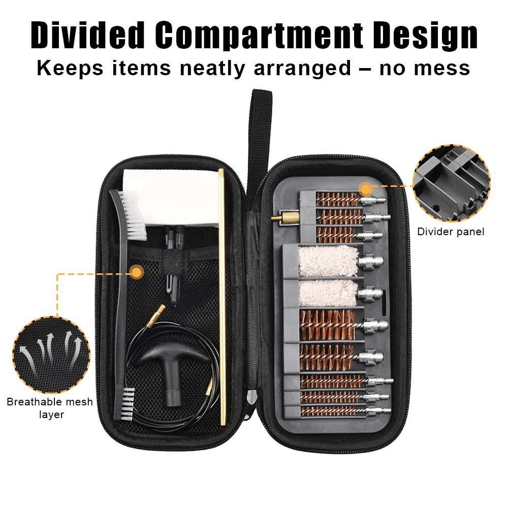 Universal multi caliber gun cleaning kit handgun rifle Bagged Pipe Dredging Cleaning Brush Hunting Sport Picks Kits thumbnail 4