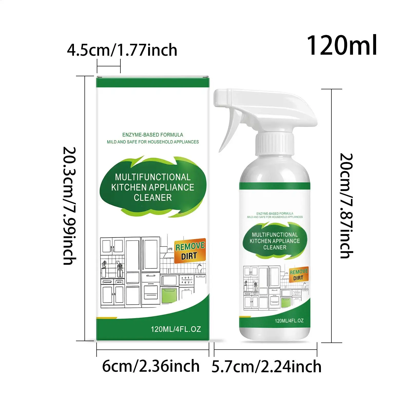 Appliance Cleaner 120ml All-Purpose Heavy-Duty Powerful Refrigerator Cleaner, Kitchen Degreaser Spray for Oven, Stove, Counter thumbnail 6