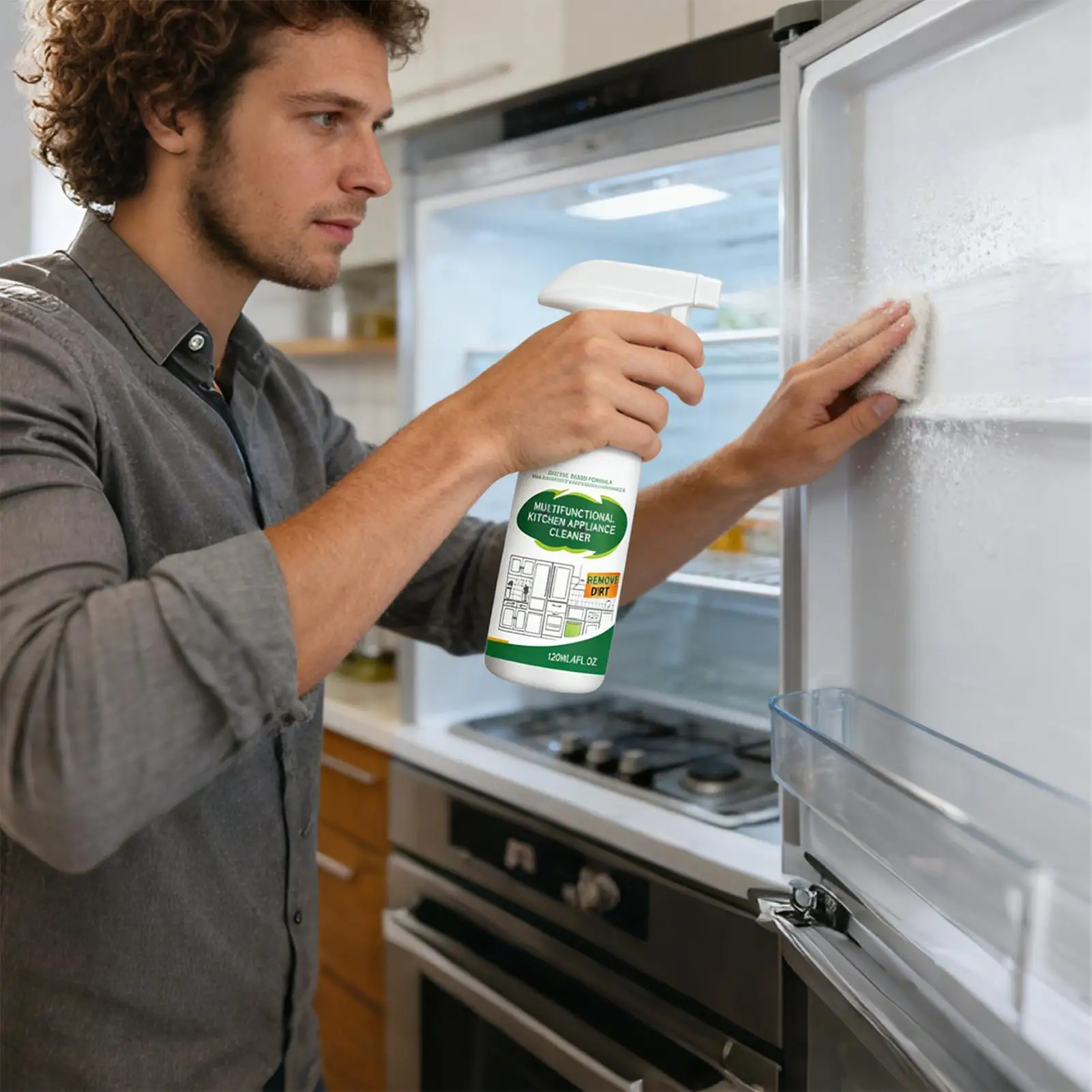 Appliance Cleaner 120ml All-Purpose Heavy-Duty Powerful Refrigerator Cleaner, Kitchen Degreaser Spray for Oven, Stove, Counter thumbnail 4
