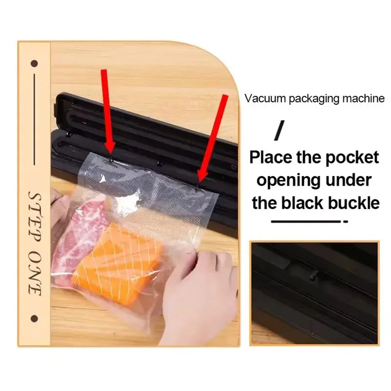 2026 220V/110V electric vacuum sealant packaging machine, with vacuum bag link household food fresh black vacuum sealing machine thumbnail 5
