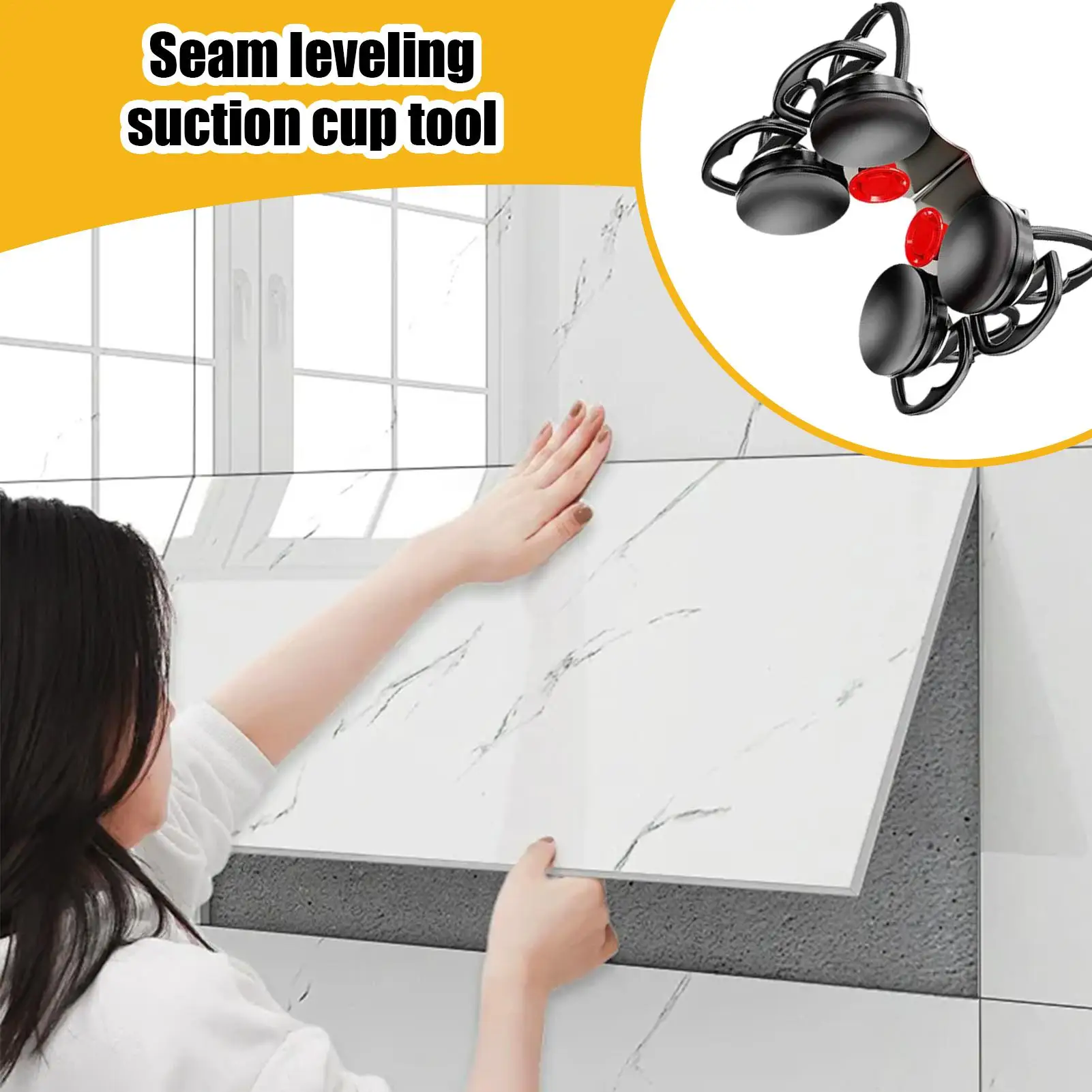90 Degree Heavy Duty Floor Gap Fixer Tool Suction Cup Granite Seam Guide Setter Floor Clamp For Joining Alignment Repair Slab thumbnail 3