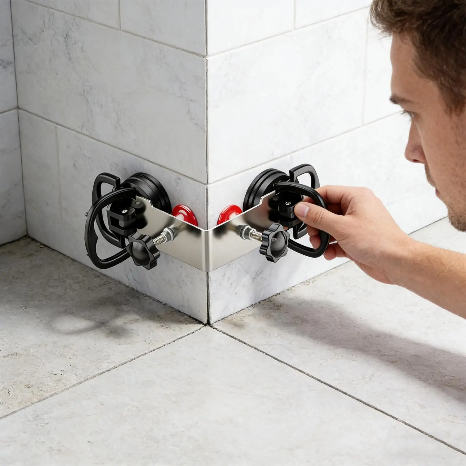 90 Degree Heavy Duty Floor Gap Fixer Tool Suction Cup Granite Seam Guide Setter Floor Clamp For Joining Alignment Repair Slab thumbnail 2