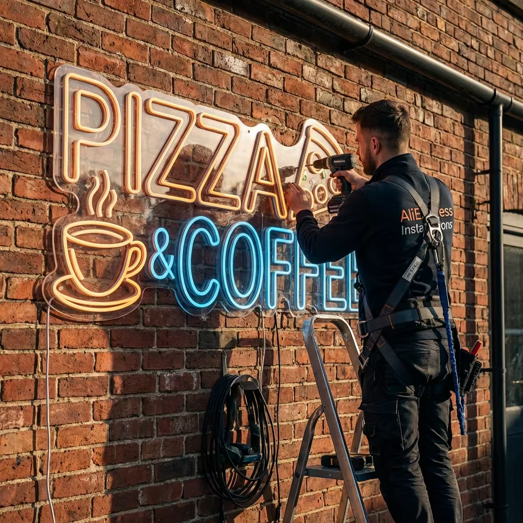 Custom LED Neon Sign Large Size Business Logo Commercial Grade Signage Restaurant Cafe Bar Office Storefront Decor Wall Light thumbnail 3