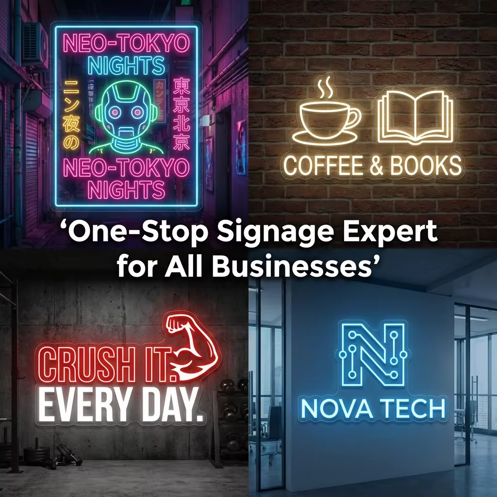 Custom LED Neon Sign Large Size Business Logo Commercial Grade Signage Restaurant Cafe Bar Office Storefront Decor Wall Light thumbnail 2