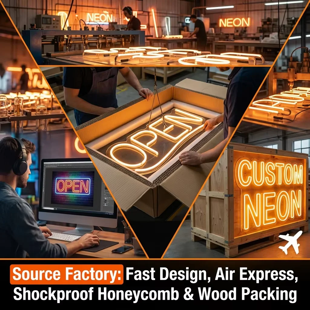 Custom LED Neon Sign Large Size Business Logo Commercial Grade Signage Restaurant Cafe Bar Office Storefront Decor Wall Light thumbnail 6
