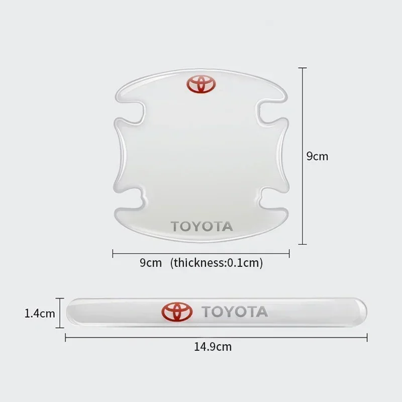 8PCS Car Transparent Anti-Collision Strip Door Handle Bowl Protector Sticker Film for Toyota Corolla Camry CHR Yaris Hilux Rav4 thumbnail 3