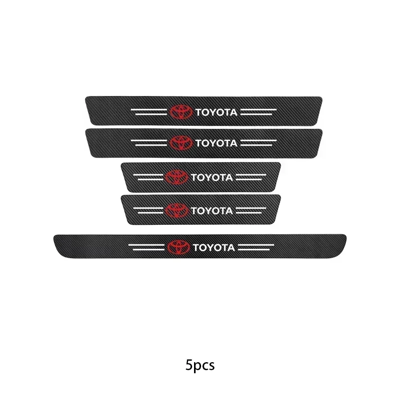 Carbon Fiber Door Sill Protector Stickers for Toyota Corolla RAV4 Camry Yaris Land Cruiser Prado Anti-Scratch Car Logo Decals thumbnail 6