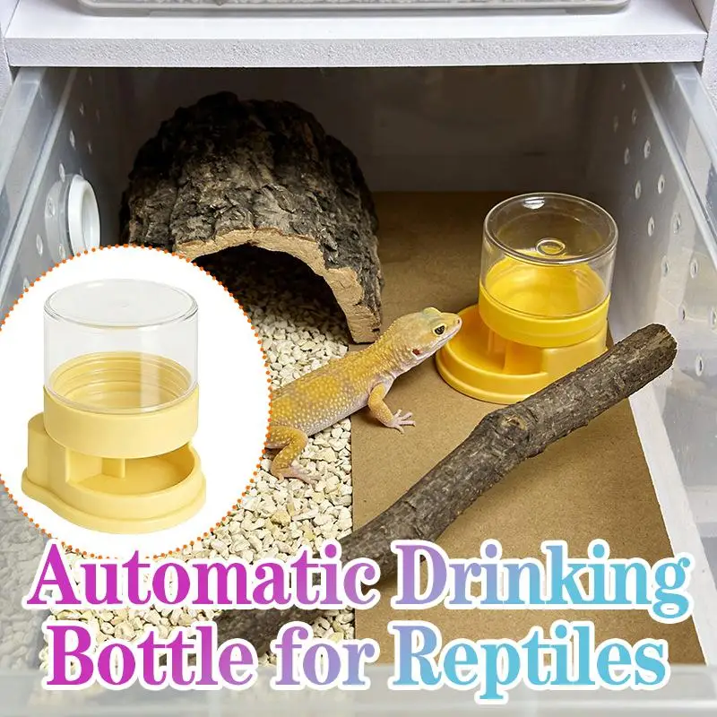 Detachable Reptile Water Feeder Plastic Drinking Bowl for Lizard Tortoise Snake Stable Reptile Dispenser with Non-slip Bottom