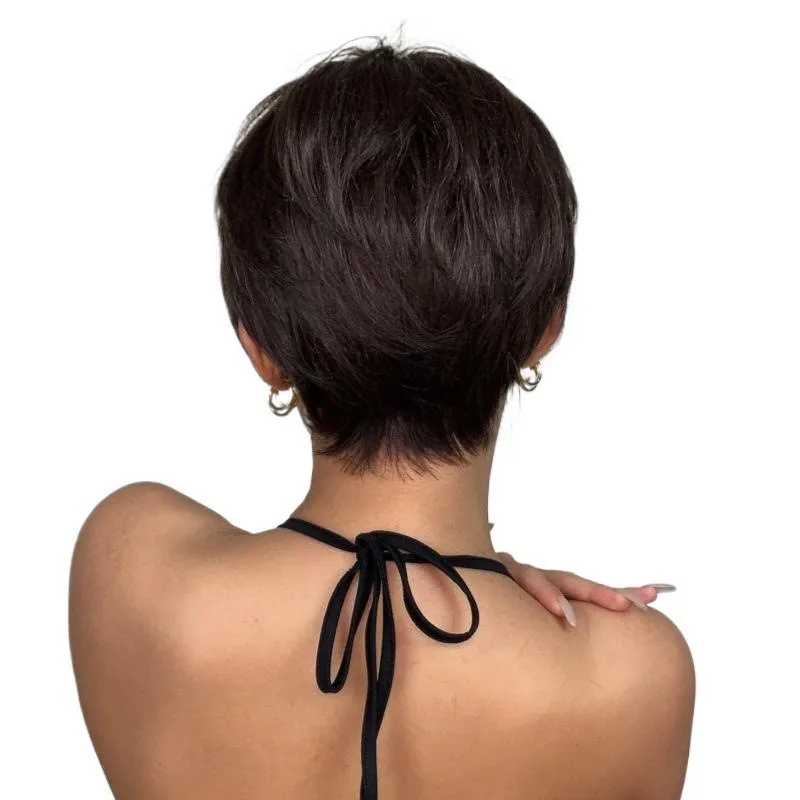 Fashion short hairstyle synthetic wig for Halloween cosplay, role-playing wig, daily party high-temperature hair accessory set thumbnail 5