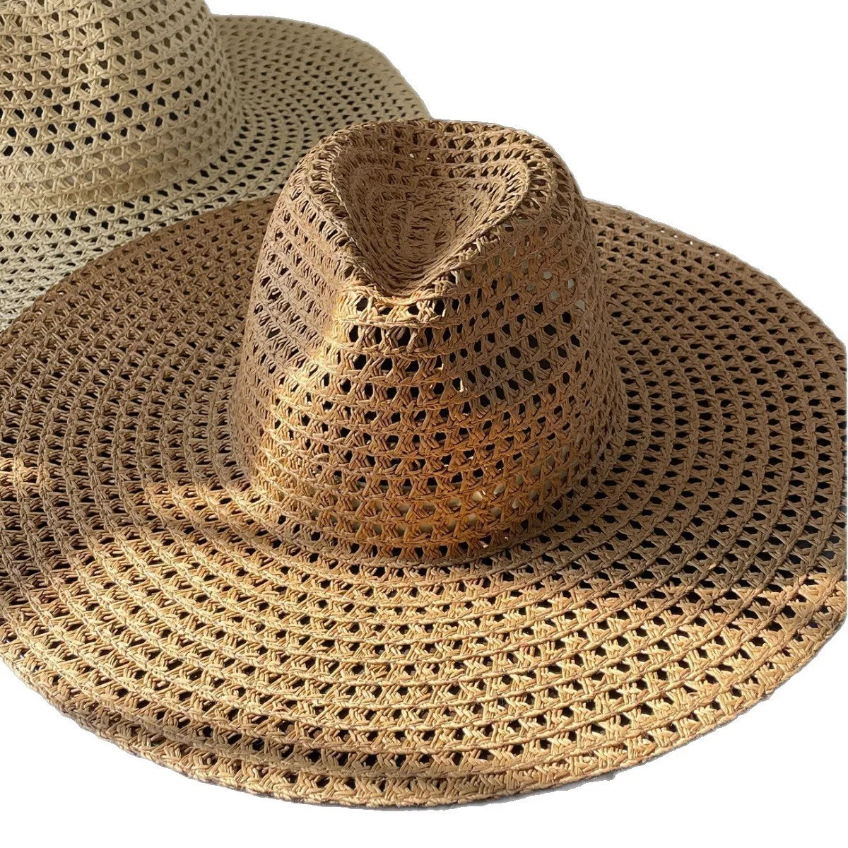 French Big Brim Straw Hat Women's Summer Seaside Vacation Sun Hat Island Hollow Beach Sun Hat thumbnail 6