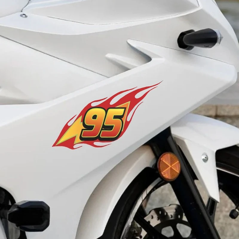 1PC Flame 95 Racing Style Motorcycle Stickers Waterproof for DIY Motorbike Fuel Tank Scooter Body Vinyl Decals Decoration thumbnail 5