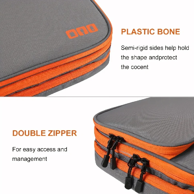 Portable USB Data Line Charger Storage Bag Travel Multi Layer Cable Organizer Cable Storage Bag Digital Electronic Organizer thumbnail 4