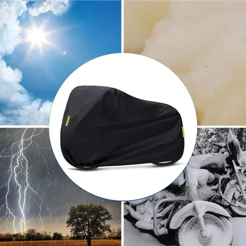M-3XL Motorcycle Indoor Outdoor UV Protector Scooter All Season Waterproof Bike Rain Dustproof Cover 190T Universal thumbnail 2
