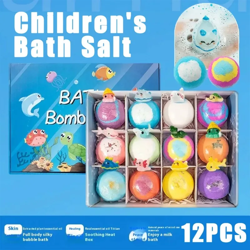 New 12PCS Ocean Toy Bath Salt Bombs, Bubble Bath Balls for Adults & Kids, Fun Educational Bath Toys Party Favor Set thumbnail 6